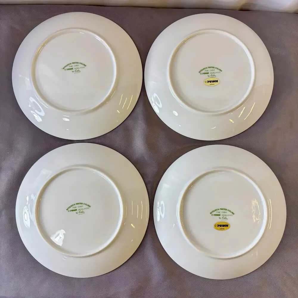 Iris Seymour Mann Botanica Water Colors Lot of 4 Salad Plates By Eda 7 1/2